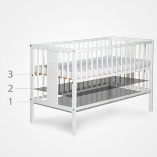 Emma (Cot With Drawer) 2 Piece Nursery Furniture Set | White - Mokee